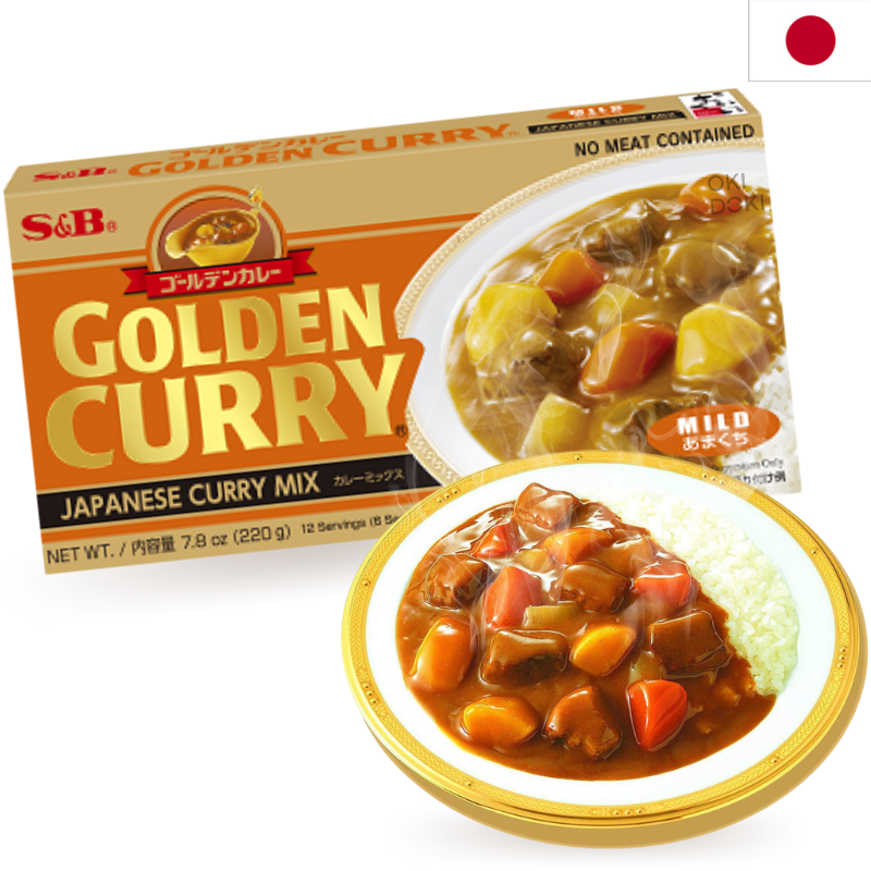 S&B Golden Curry Japonés Mild Vegano Sin Picante 220g