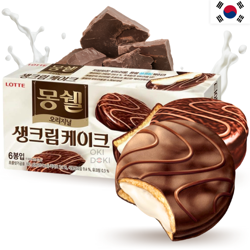 Lotte Moncher Cream Cake Tarta de Crema Original 34g X 6uds