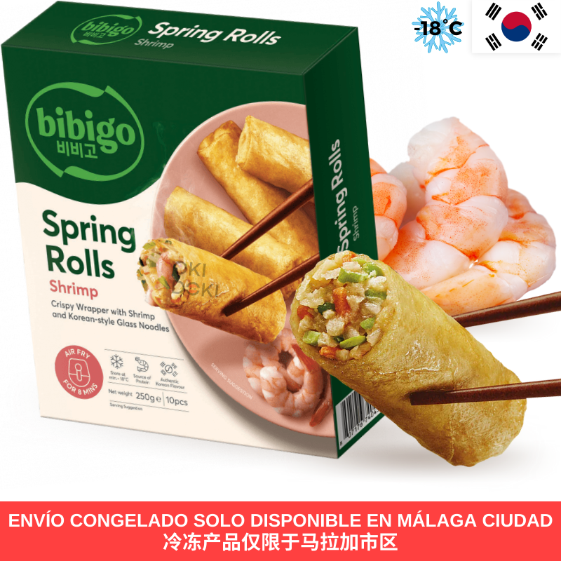 CJ BIBIGO Spring Rolls Rollitos De Primade de Gambas y Fideos de Cristal 250g