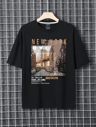 NewYorkT-shirt Unisex Classic Unisex T-Shirt Gildan 5000Men Building & Slogan Graphic Tee