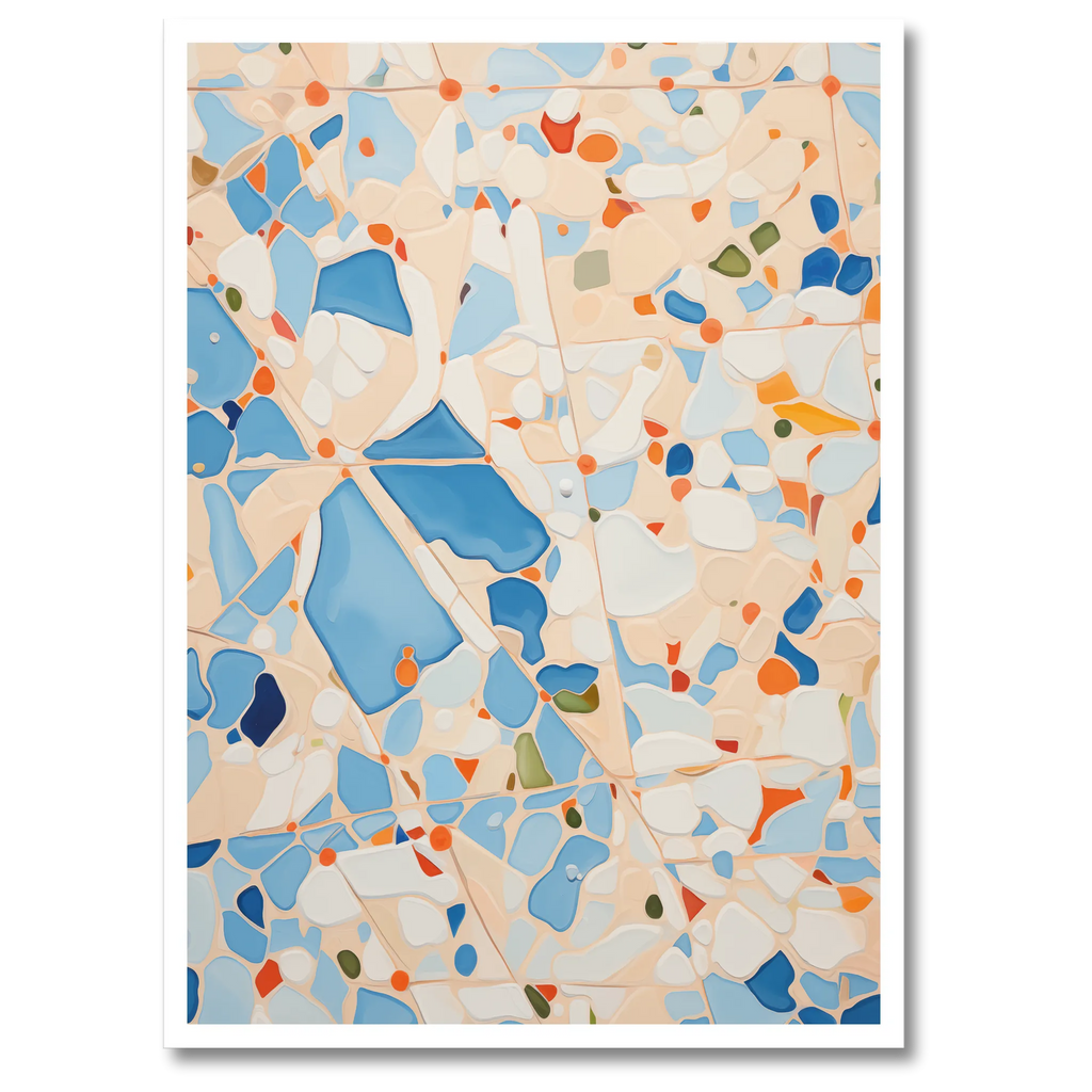 Blå Mosaik Plakat