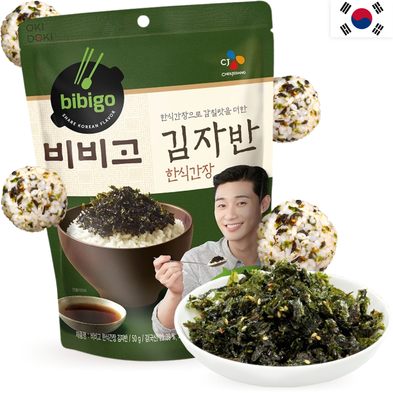 CJ BIBIGO Algas para Arroz Jumeokbap Sabor Salsa de Soja 50g