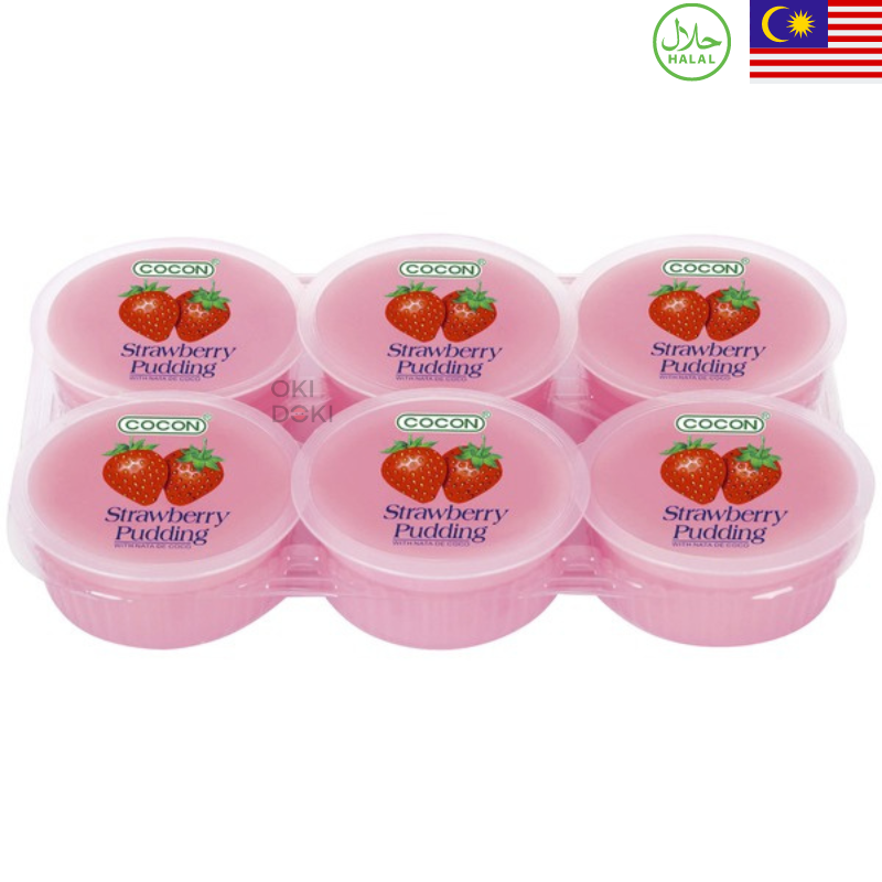 COCON Pudding con Gelatina Sabor Fresa Halal 6uds 480g