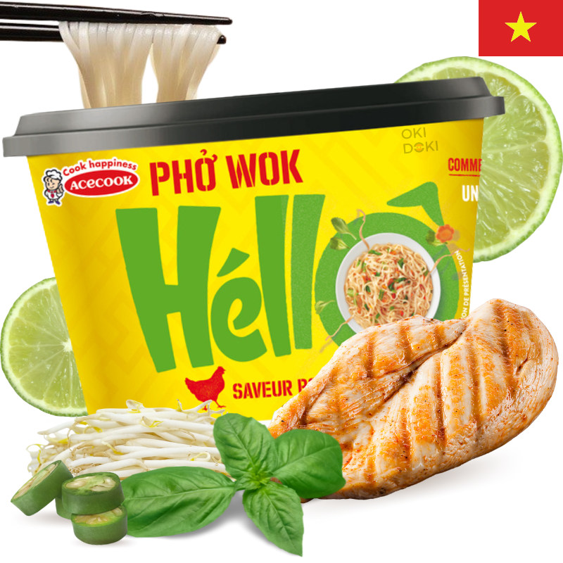 ACECOOK Hello Bowl Fideos Salteados Pho Wok Sabor Pollo 76g