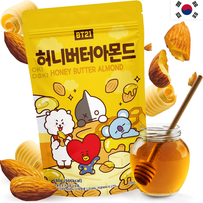 BT21 Aperitivo Almendra Sabor Mantequilla y Miel 180g