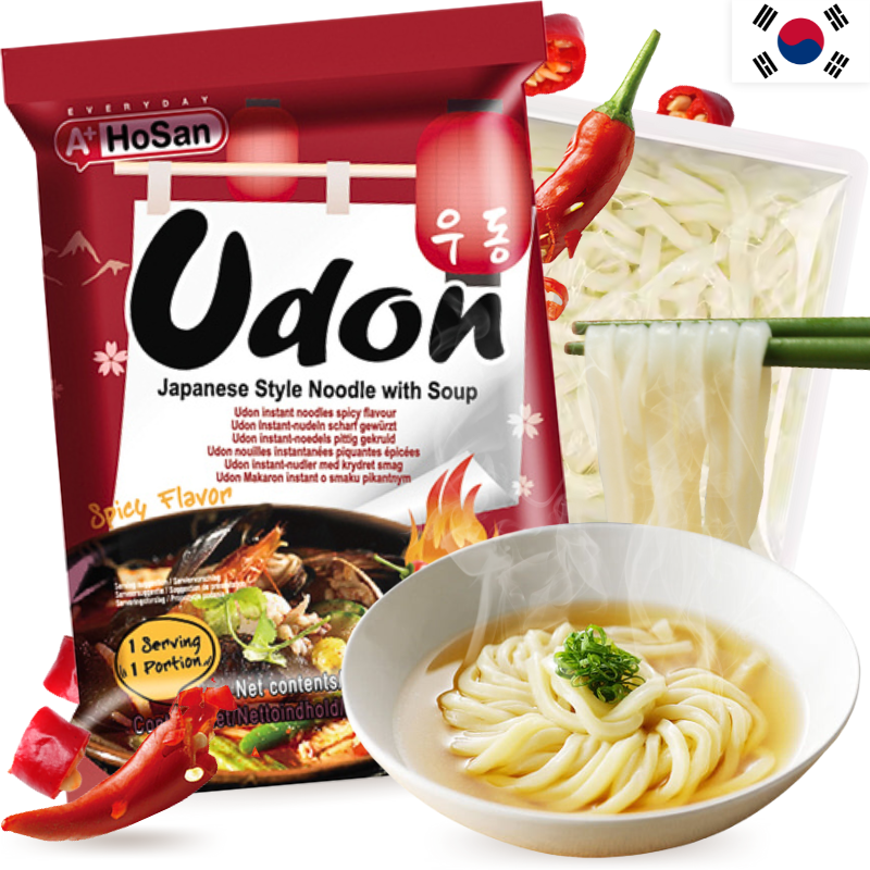 A+ HOSAN Fideos Udon Fresco con Sopa Picante 232.6g