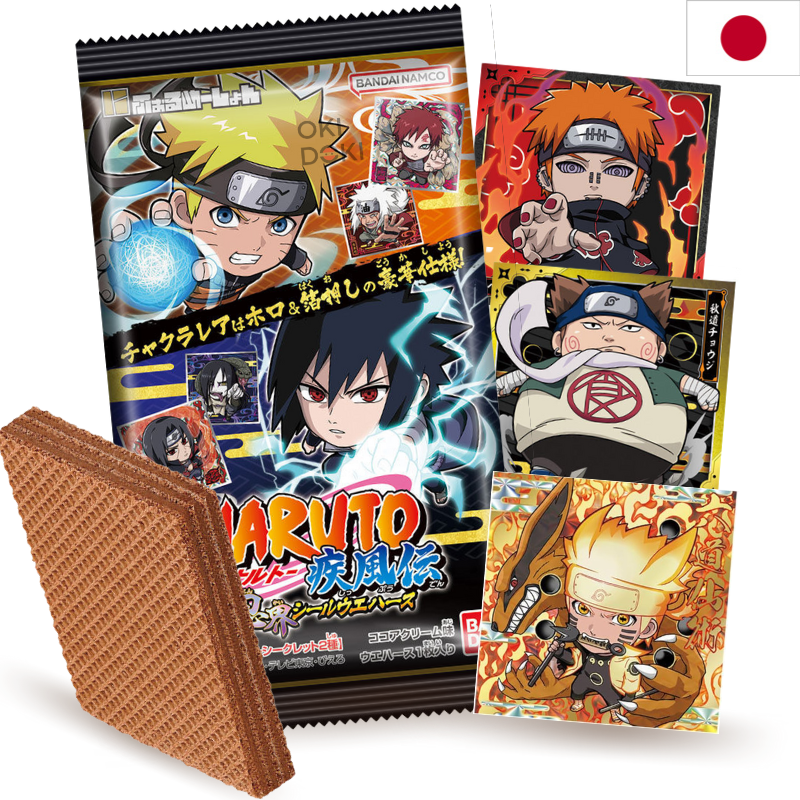 BANDAI Naruto Shippuden Wafer con Pegatinas Coleccionable 15g