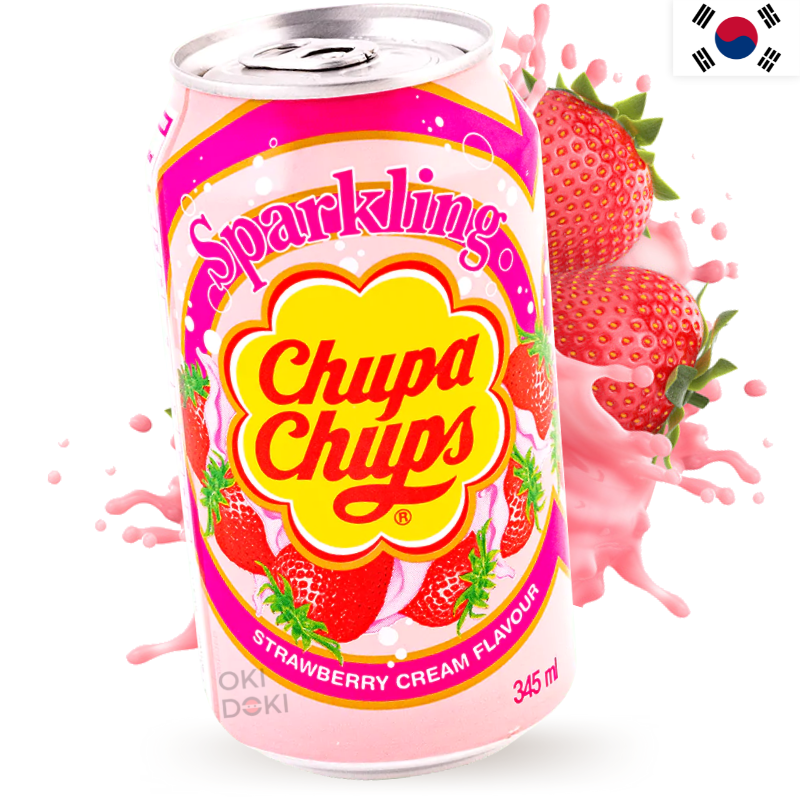 CHUPA CHUPS Soda Sabor Crema de Fresa 345ml