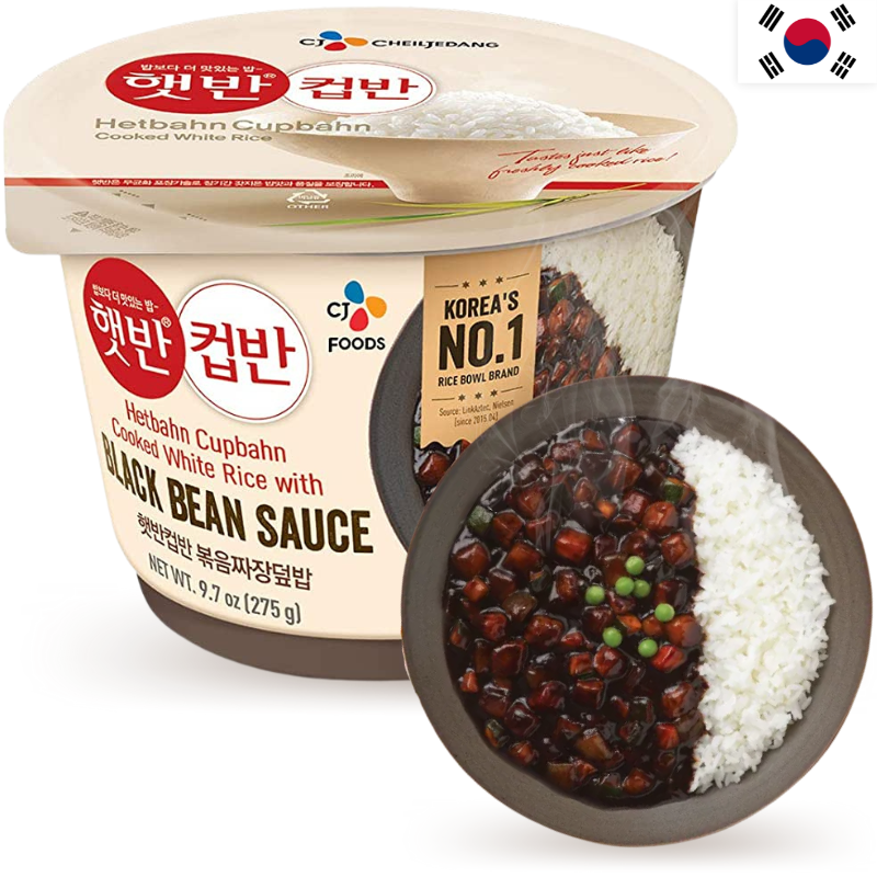 CJ HETBAHN  Arroz con Salsa Jjajang Coreano Para Microondas 275g