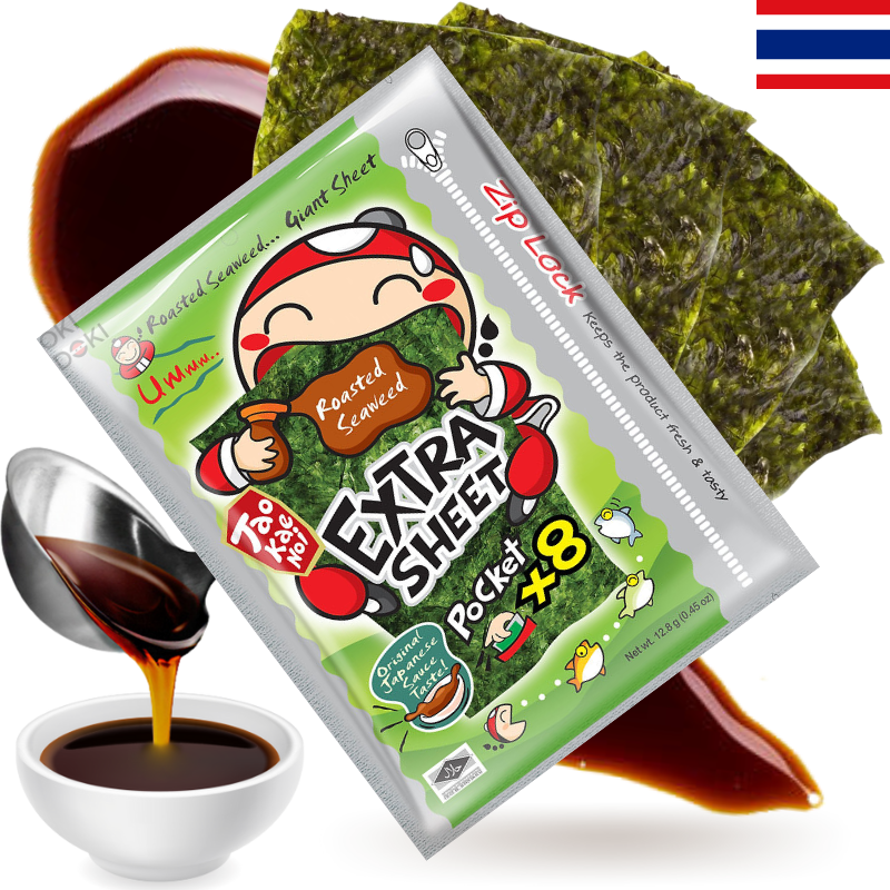 Tao Kae Noi Snacks Nori Algas Sabor Teriyaki Japones 12.8g