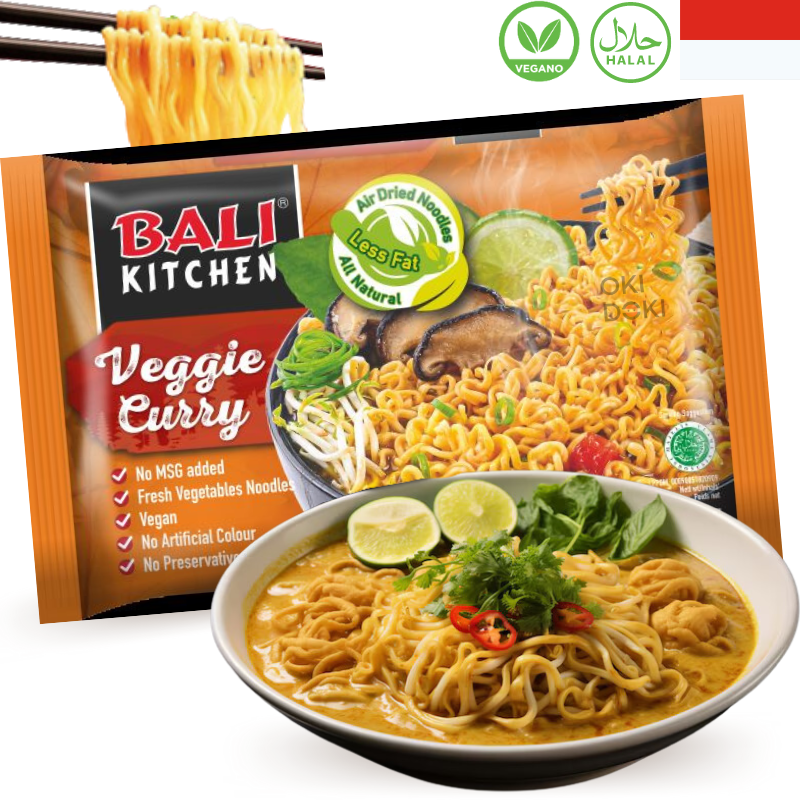 BALI KITCHEN Fideos con Gemüse Curry Verduras 70g