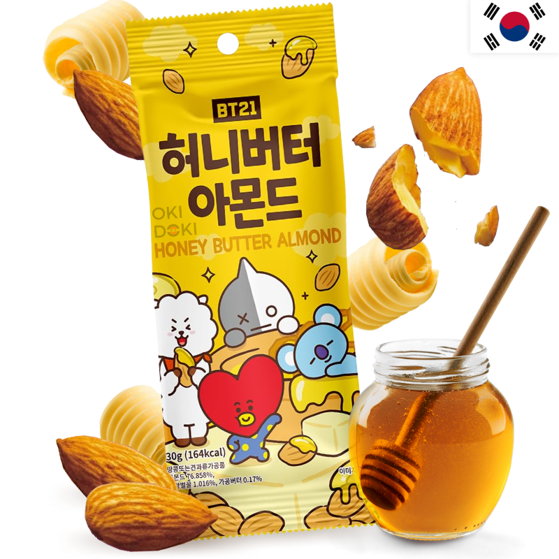 BT21 Aperitivo Almendra Sabor Mantequilla y Miel 30g