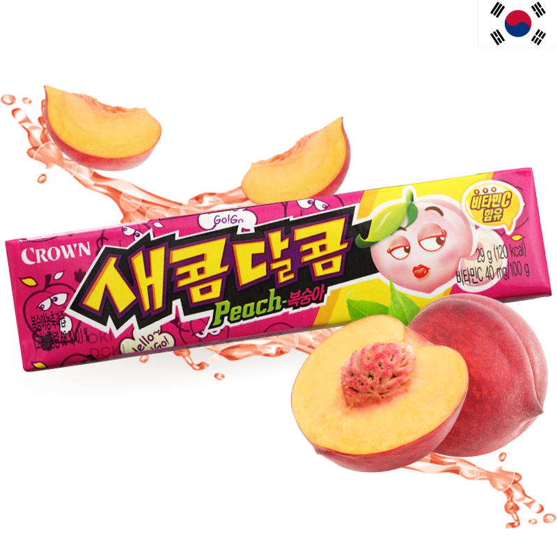 CROWN Caramelos de Melocoton Agridulce 29g