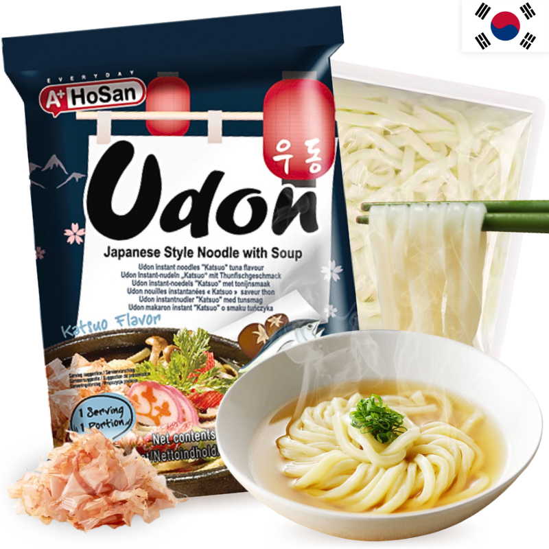 A+ HOSAN Fideos Udon Fresco con Sopa Katsuo Bonito 232.6g