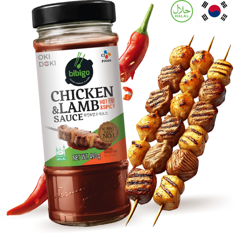 CJ BIBIGO Salsa Para Pollo y Cordero Picante Halal 490g
