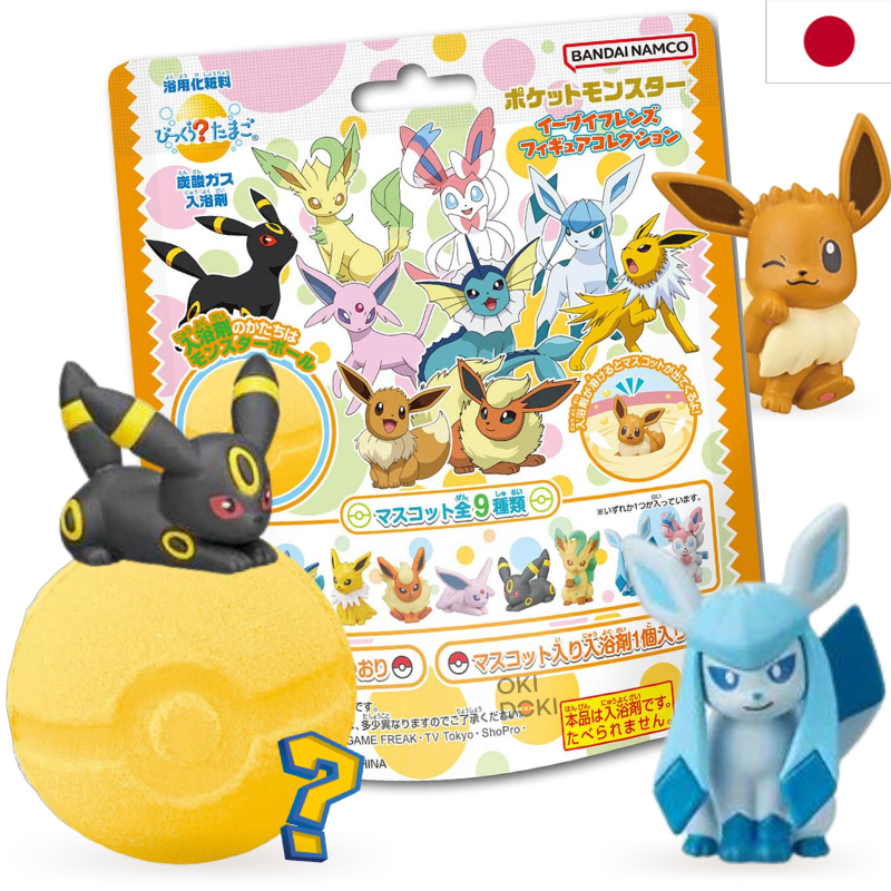 BANDAI Bikkura Tamago Pokemon Eevee Bombas de Baño con Figura 75g