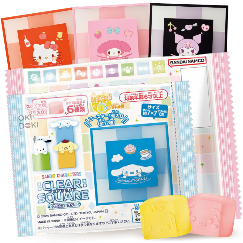 Bandai Sanrio Gominola Cuadrado Con Posavasos 27g