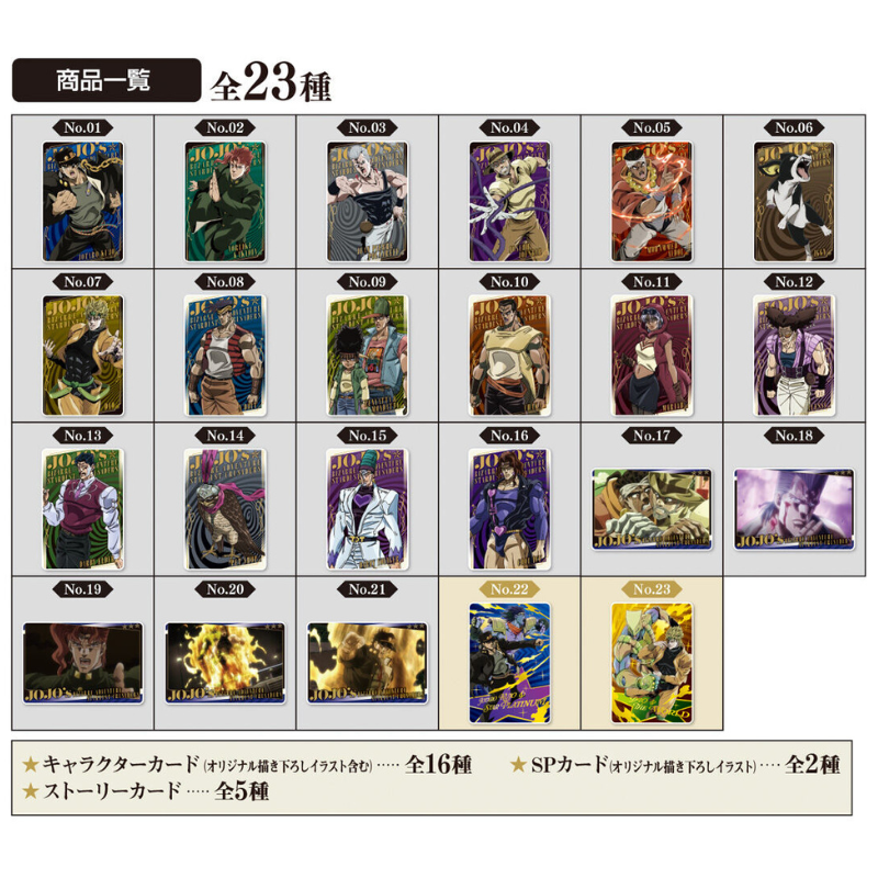 BANDAI Jojo’s Adventure Stardustcrusaders Wafer y Tarjeta 15g