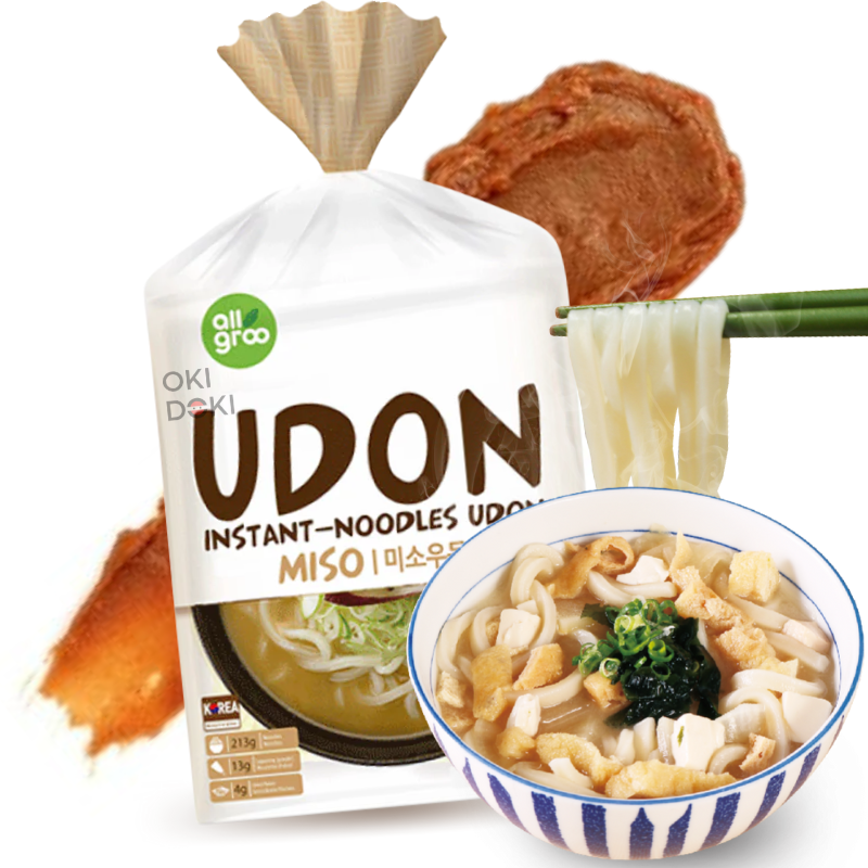 Allgroo Udon Fideos Sabor Miso (230g x 3 Raciones) 690g
