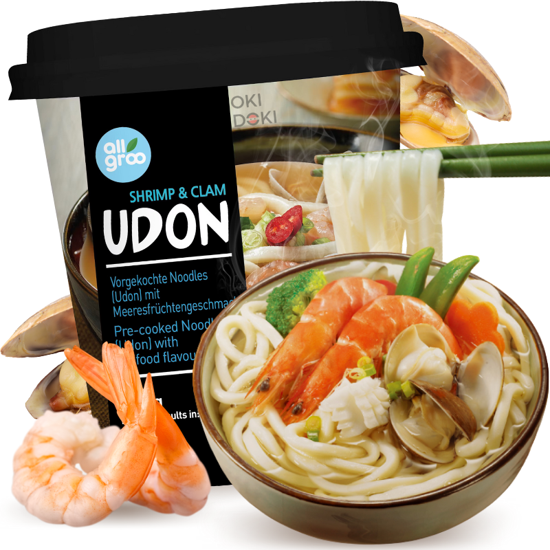 Allgroo Cup Udon Fideos Sabor Mariscos 173g