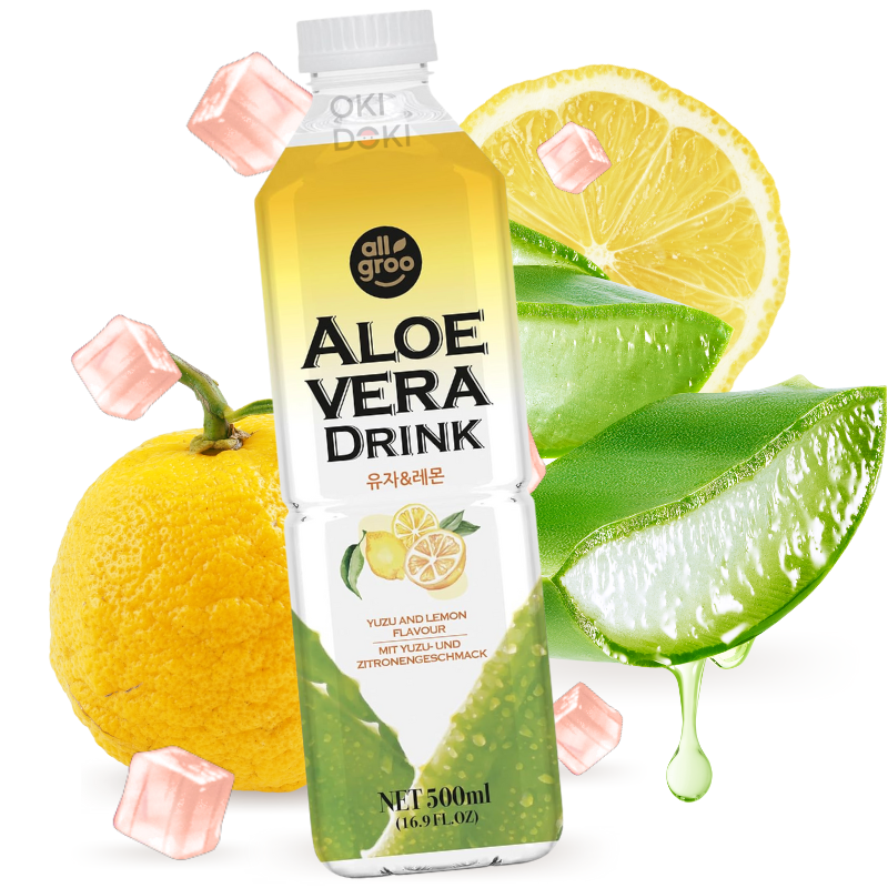 Allgroo Bebida de Aloe Vera con Yuzu y Limón 500ml