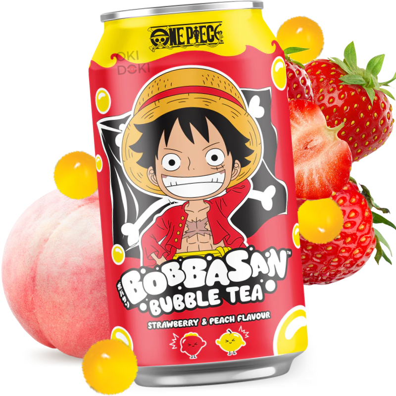 Bobbasan One Piece Luffy Bubble Tea de Fresa y Melocotón 320ml