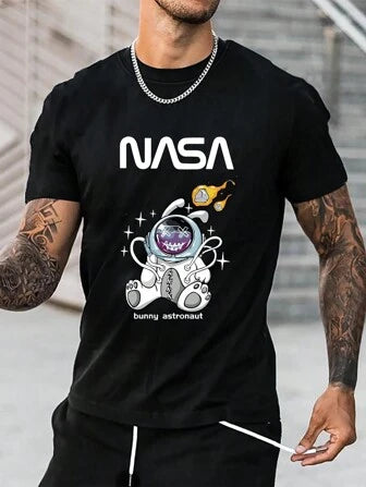T-shirt Unisex Classic Unisex T-Shirt Gildan 5000Men Astronaut & Letter Graphic Tee
